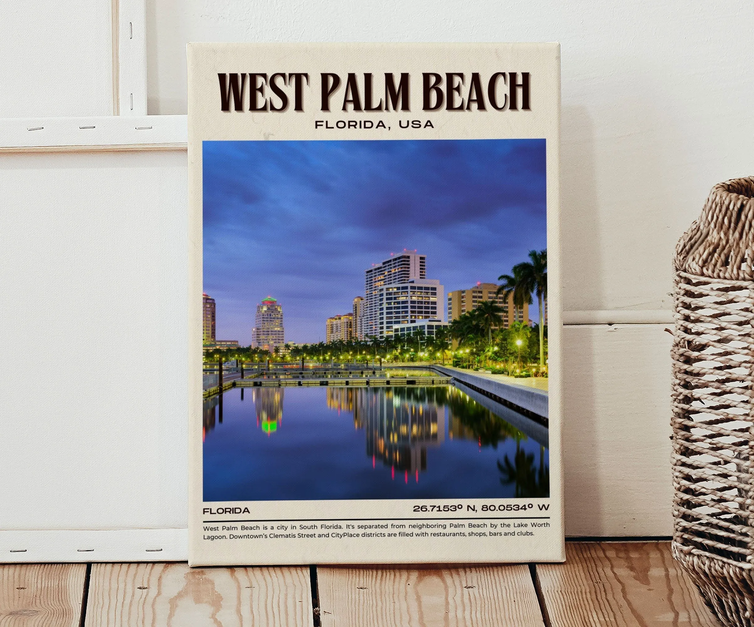 West Palm Beach Vintage Wall Art, Florida, USA